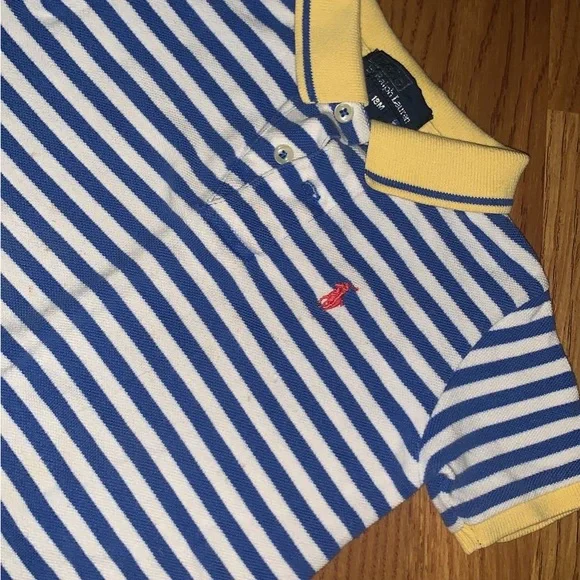 Blue Striped Ralph Lauren Shortall - Picture 2 of 4